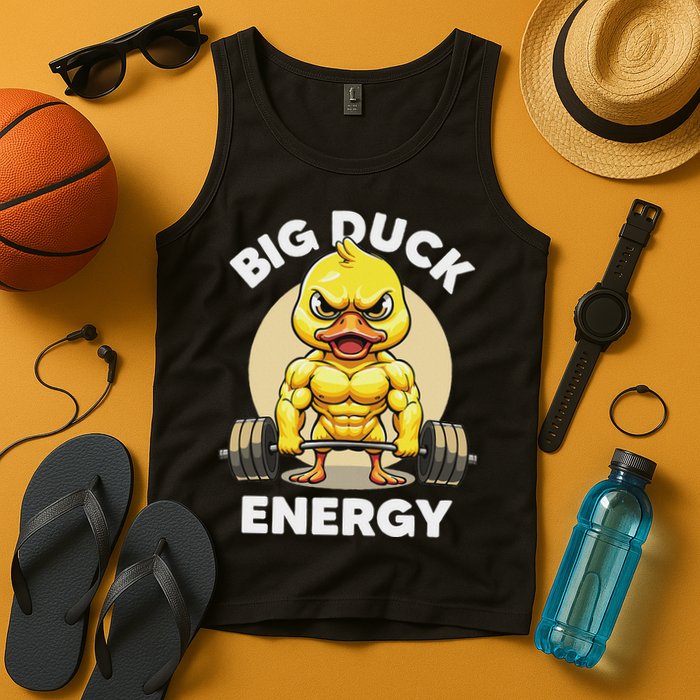 Big Duck Energy Duck Lovers Funny Gym Weightlifting Duck Tank Top