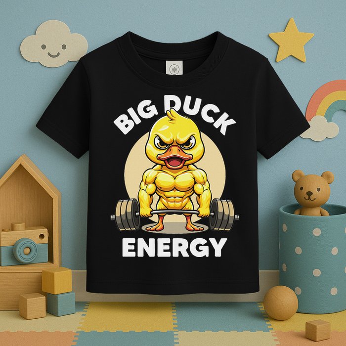 Big Duck Energy Duck Lovers Funny Gym Weightlifting Duck Toddler T-Shirt