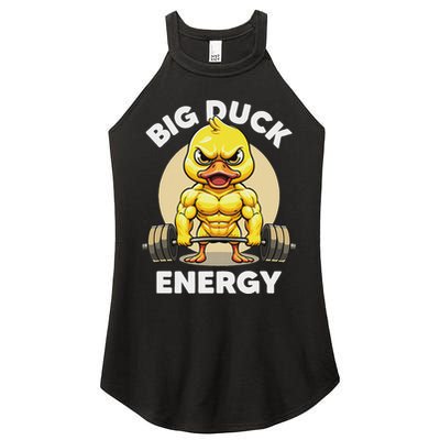 Big Duck Energy Duck Lovers Funny Gym Weightlifting Duck Women's Perfect Tri Rocker Tank