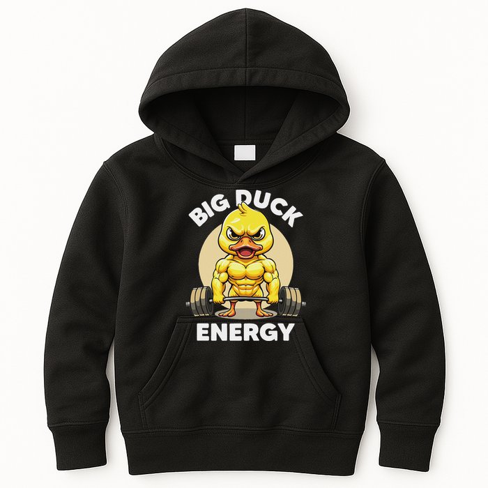 Big Duck Energy Duck Lovers Funny Gym Weightlifting Duck Kids Hoodie