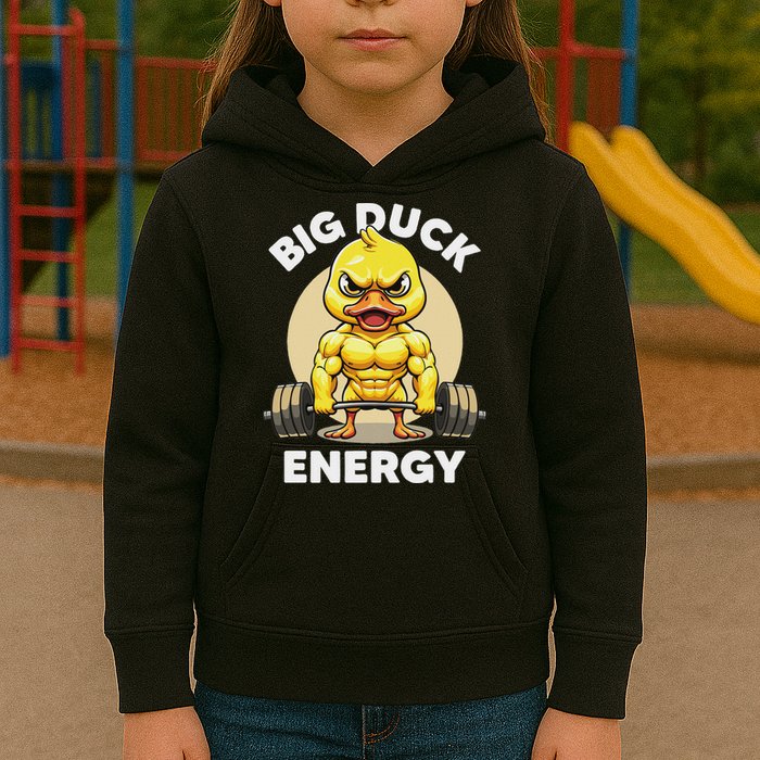 Big Duck Energy Duck Lovers Funny Gym Weightlifting Duck Kids Hoodie