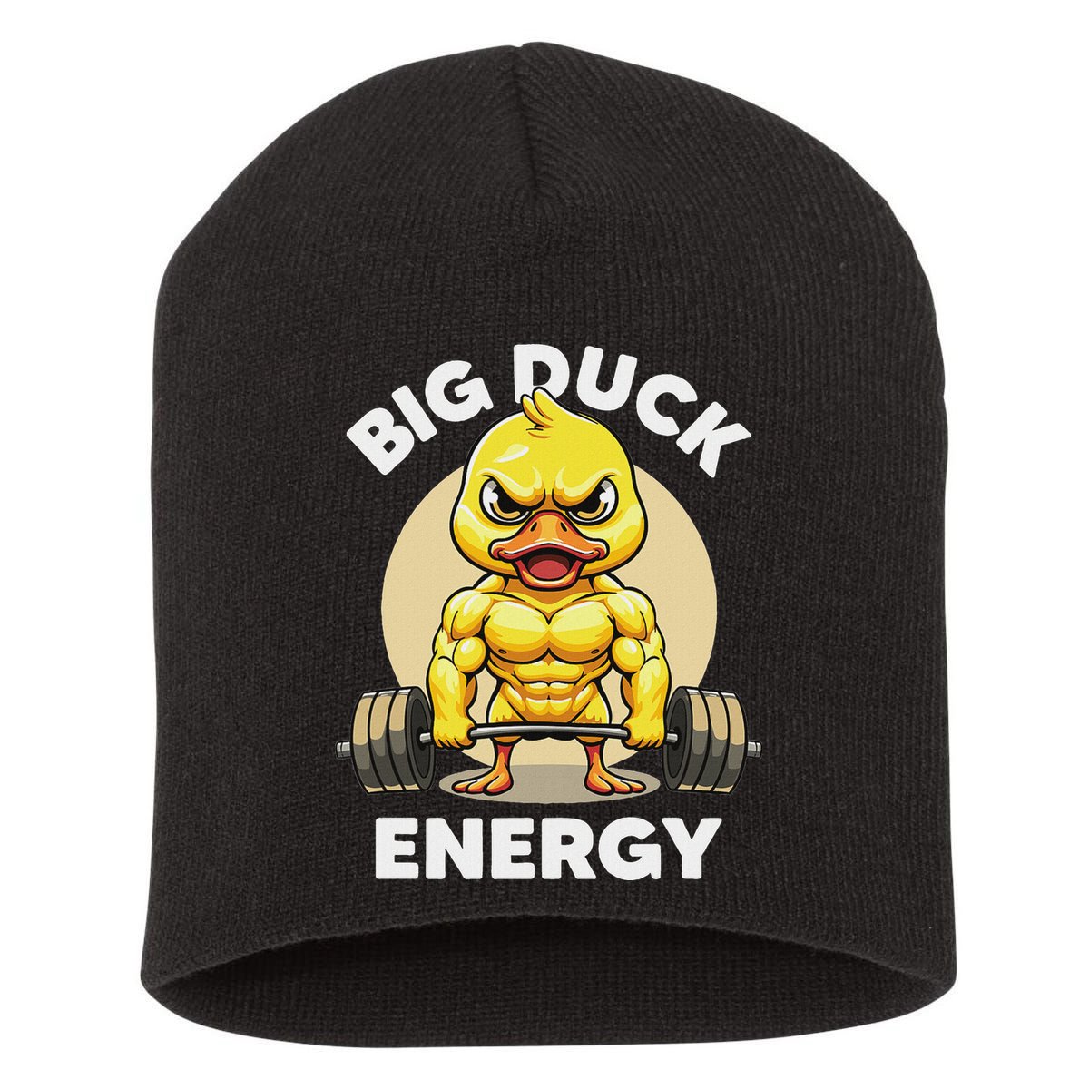 Big Duck Energy Duck Lovers Funny Gym Weightlifting Duck Short Acrylic Beanie
