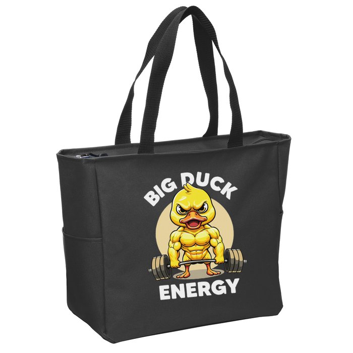 Big Duck Energy Duck Lovers Funny Gym Weightlifting Duck Zip Tote Bag