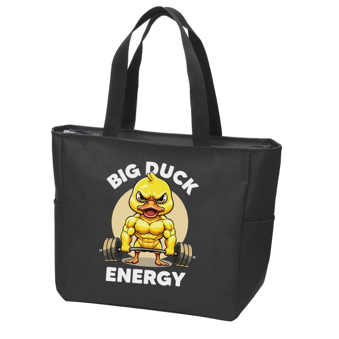 Big Duck Energy Duck Lovers Funny Gym Weightlifting Duck Zip Tote Bag