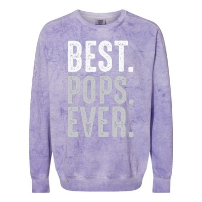 Best Dad Ever Best Pops Ever Protector Husband Fathers Day Colorblast Crewneck Sweatshirt