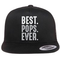 Best Dad Ever Best Pops Ever Protector Husband Fathers Day Flat Bill Trucker Hat