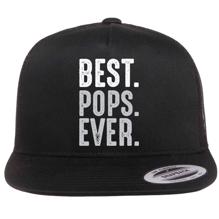 Best Dad Ever Best Pops Ever Protector Husband Fathers Day Flat Bill Trucker Hat