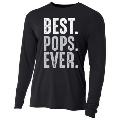 Best Dad Ever Best Pops Ever Protector Husband Fathers Day Cooling Performance Long Sleeve Crew