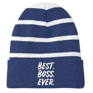 Boss Day Employee Appreciation Office Gift |S & Wo Striped Beanie with Solid Band