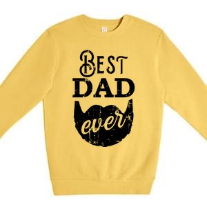 Best Dad Ever Gift For Bearded Daddys Father's Day Cute Gift Premium Crewneck Sweatshirt