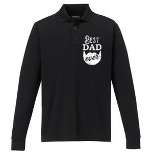 Best Dad Ever Gift For Bearded Daddys Father's Day Cute Gift Performance Long Sleeve Polo