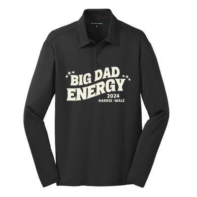 Big Dad Energy Tim Walz Waltz 2024 Silk Touch Performance Long Sleeve Polo