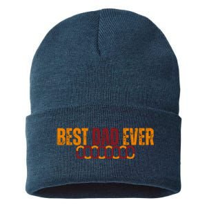 Best Dad Ever Happy Fathers Day Sustainable Knit Beanie