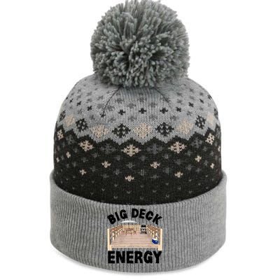 Big Deck Energy | Funny Back Yard Deck Owner & Carpentry Pun The Baniff Cuffed Pom Beanie