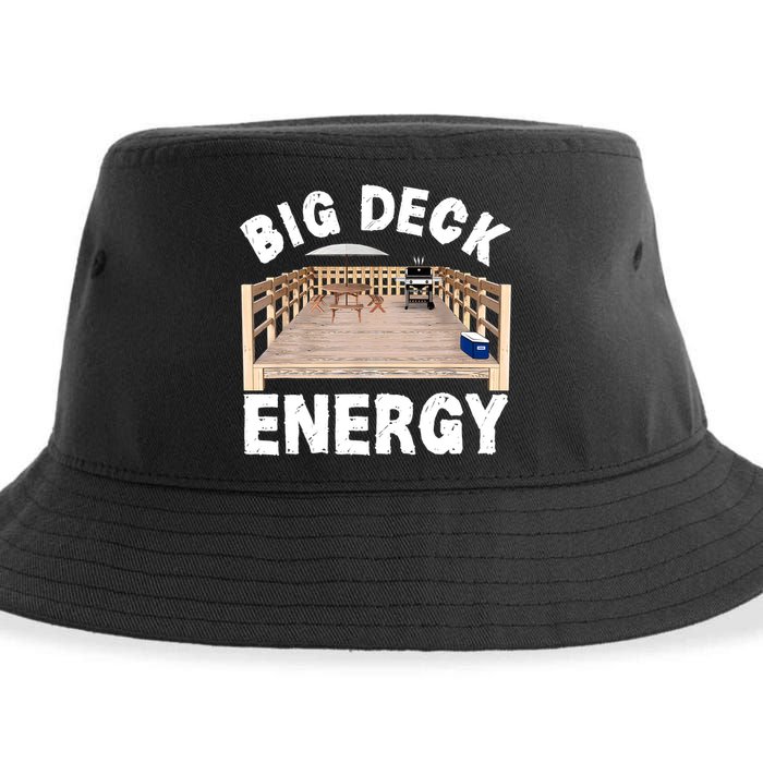 Big Deck Energy | Funny Back Yard Deck Owner & Carpentry Pun Sustainable Bucket Hat