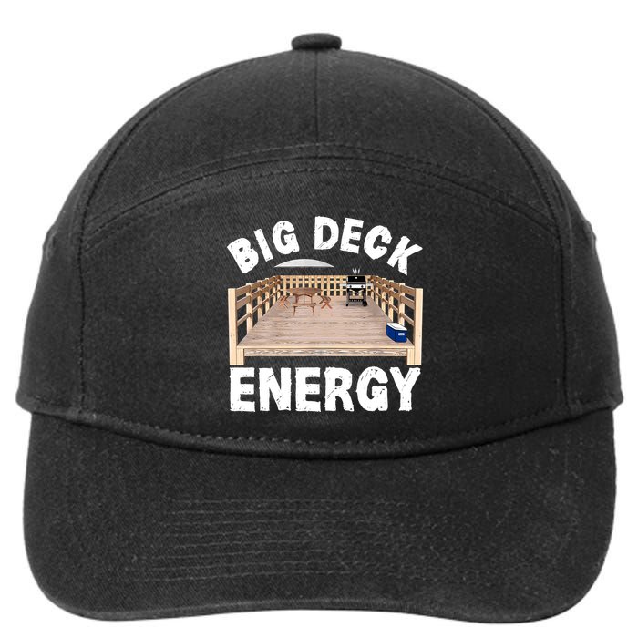 Big Deck Energy | Funny Back Yard Deck Owner & Carpentry Pun 7-Panel Snapback Hat