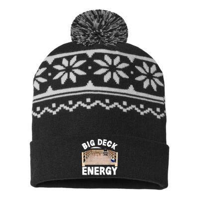 Big Deck Energy | Funny Back Yard Deck Owner & Carpentry Pun USA-Made Snowflake Beanie