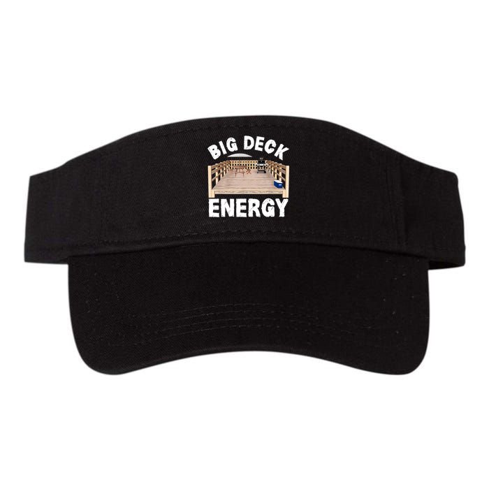 Big Deck Energy | Funny Back Yard Deck Owner & Carpentry Pun Valucap Bio-Washed Visor