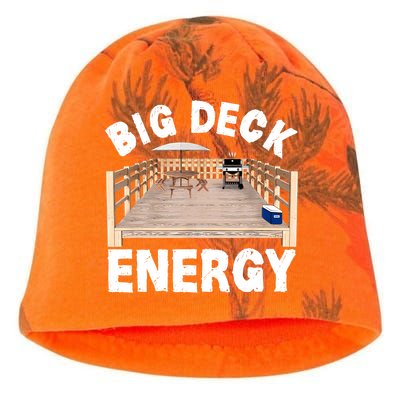 Big Deck Energy | Funny Back Yard Deck Owner & Carpentry Pun Kati - Camo Knit Beanie