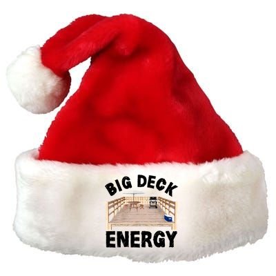 Big Deck Energy | Funny Back Yard Deck Owner & Carpentry Pun Premium Christmas Santa Hat