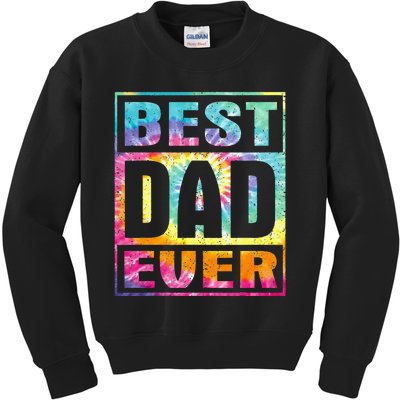 Best Dad Ever Vintage Tie Dye Funny Fathers Day Kids Sweatshirt