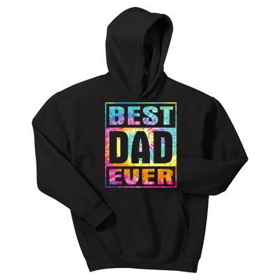 Best Dad Ever Vintage Tie Dye Funny Fathers Day Kids Hoodie