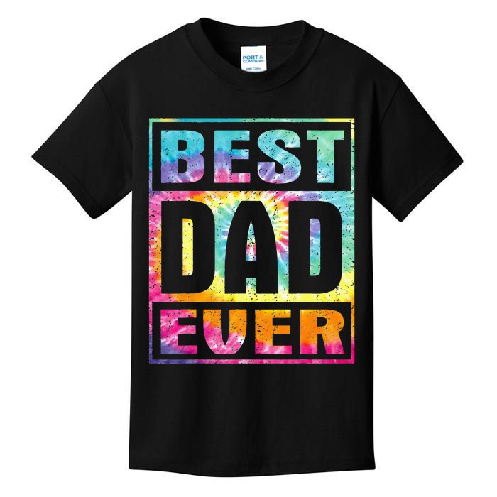 Best Dad Ever Vintage Tie Dye Funny Fathers Day Kids T-Shirt