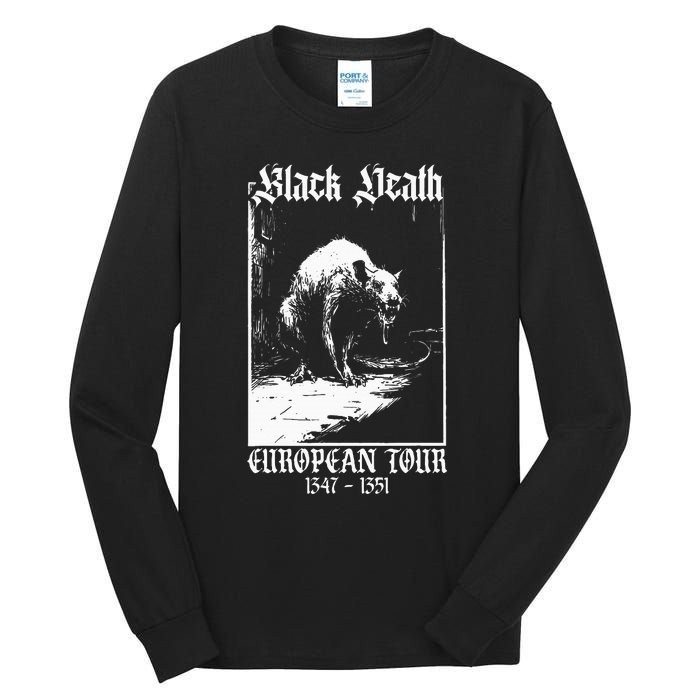 Black Death European Plague Rat Medieval History Goth Tall Long Sleeve T-Shirt