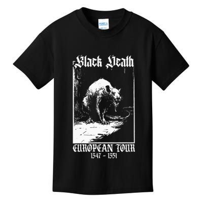 Black Death European Plague Rat Medieval History Goth Kids T-Shirt
