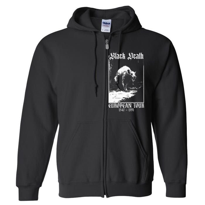 Black Death European Plague Rat Medieval History Goth Full Zip Hoodie