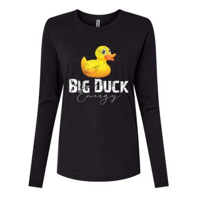 Big Duck Energy Yellow Rubber Duck Lover Womens Cotton Relaxed Long Sleeve T-Shirt