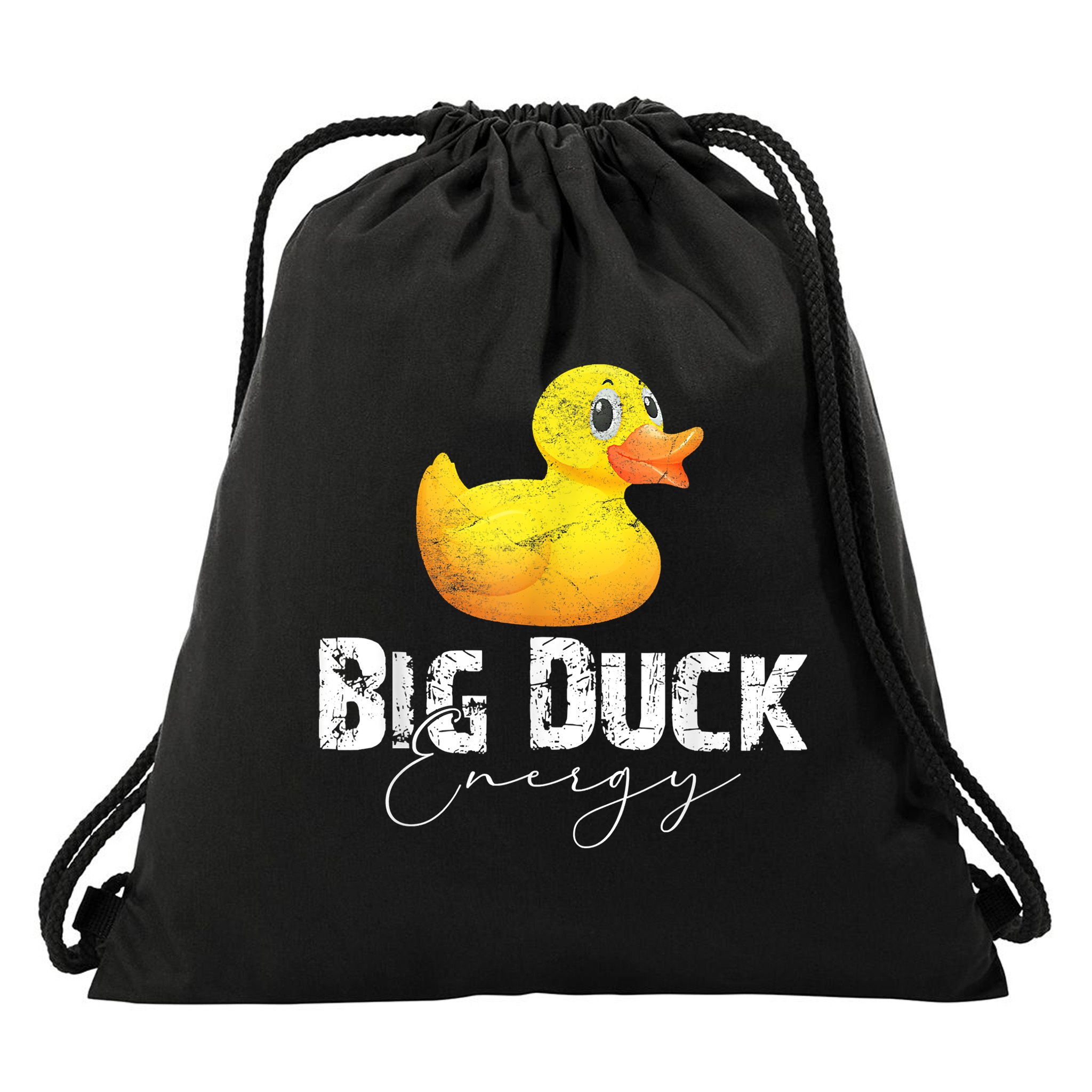 Big Duck Energy Yellow Rubber Duck Lover Drawstring Bag