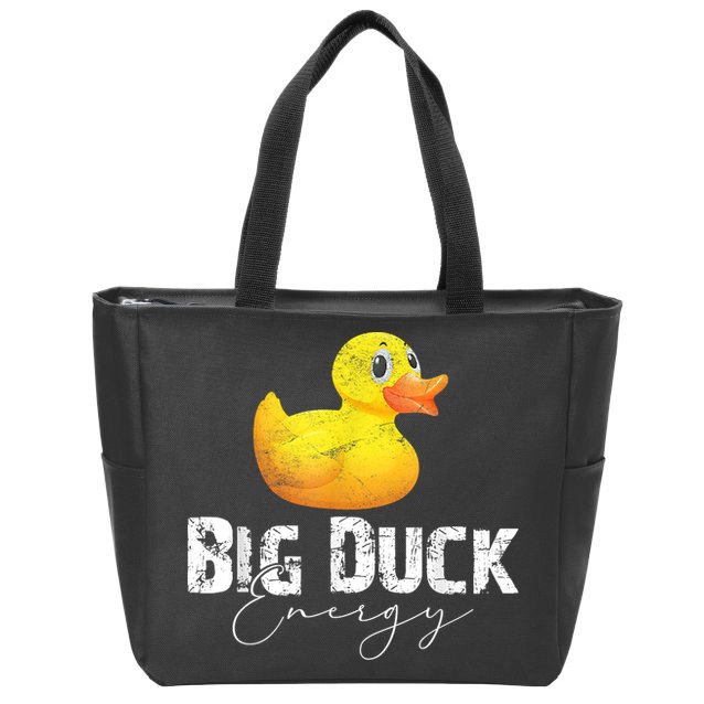 Big Duck Energy Yellow Rubber Duck Lover Zip Tote Bag