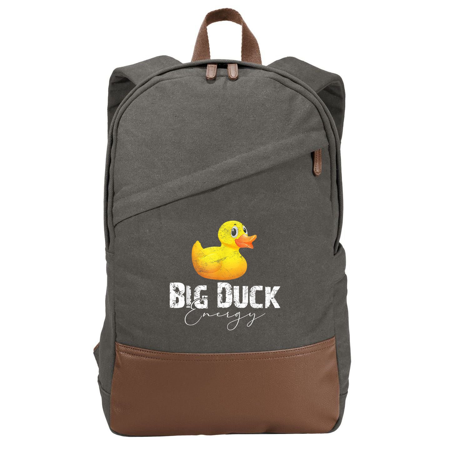Big Duck Energy Yellow Rubber Duck Lover Cotton Canvas Backpack