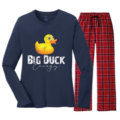 Big Duck Energy Yellow Rubber Duck Lover Women's Long Sleeve Flannel Pajama Set 