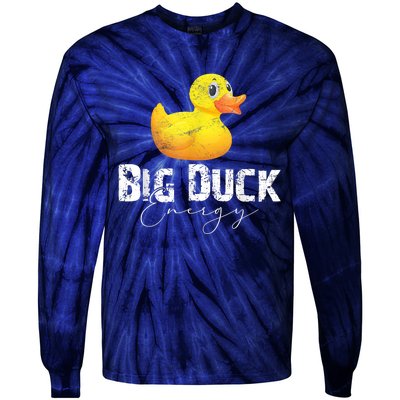 Big Duck Energy Yellow Rubber Duck Lover Tie-Dye Long Sleeve Shirt