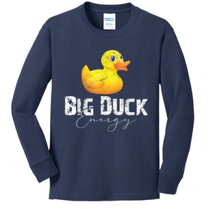 Big Duck Energy Yellow Rubber Duck Lover Kids Long Sleeve Shirt