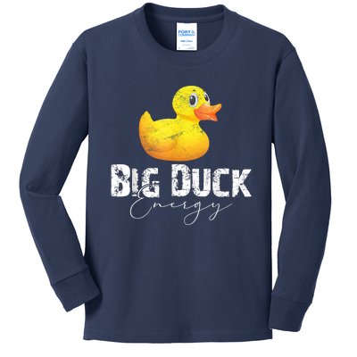 Big Duck Energy Yellow Rubber Duck Lover Kids Long Sleeve Shirt