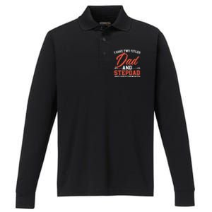 Best Dad Ever Papa Daddy Fatherhood Fathers Day Great Gift Performance Long Sleeve Polo