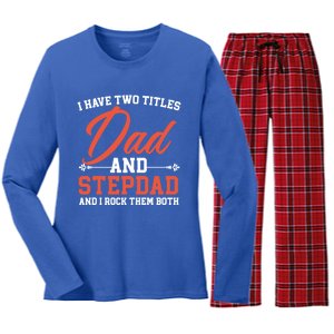 Best Dad Ever Papa Daddy Fatherhood Fathers Day Great Gift Women's Long Sleeve Flannel Pajama Set 