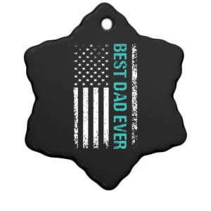 Best Dad Ever USA Flag Dad Gifts Ceramic Star Ornament