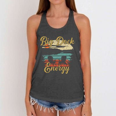 Big Dock Energy Summer Cottage Vacation Lake Life Women's Knotted Racerback Tank