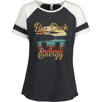 Big Dock Energy Summer Cottage Vacation Lake Life Enza Ladies Jersey Colorblock Tee