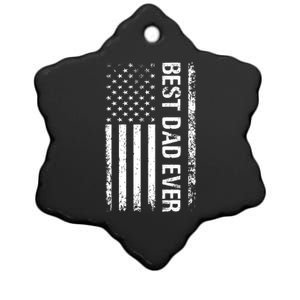 Best Dad Ever USA Flag Dad Gifts Ceramic Star Ornament