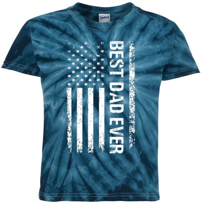 Best Dad Ever USA Flag Dad Gifts Kids Tie-Dye T-Shirt