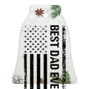 Best Dad Ever USA Flag Dad Gifts Ceramic Bell Ornament