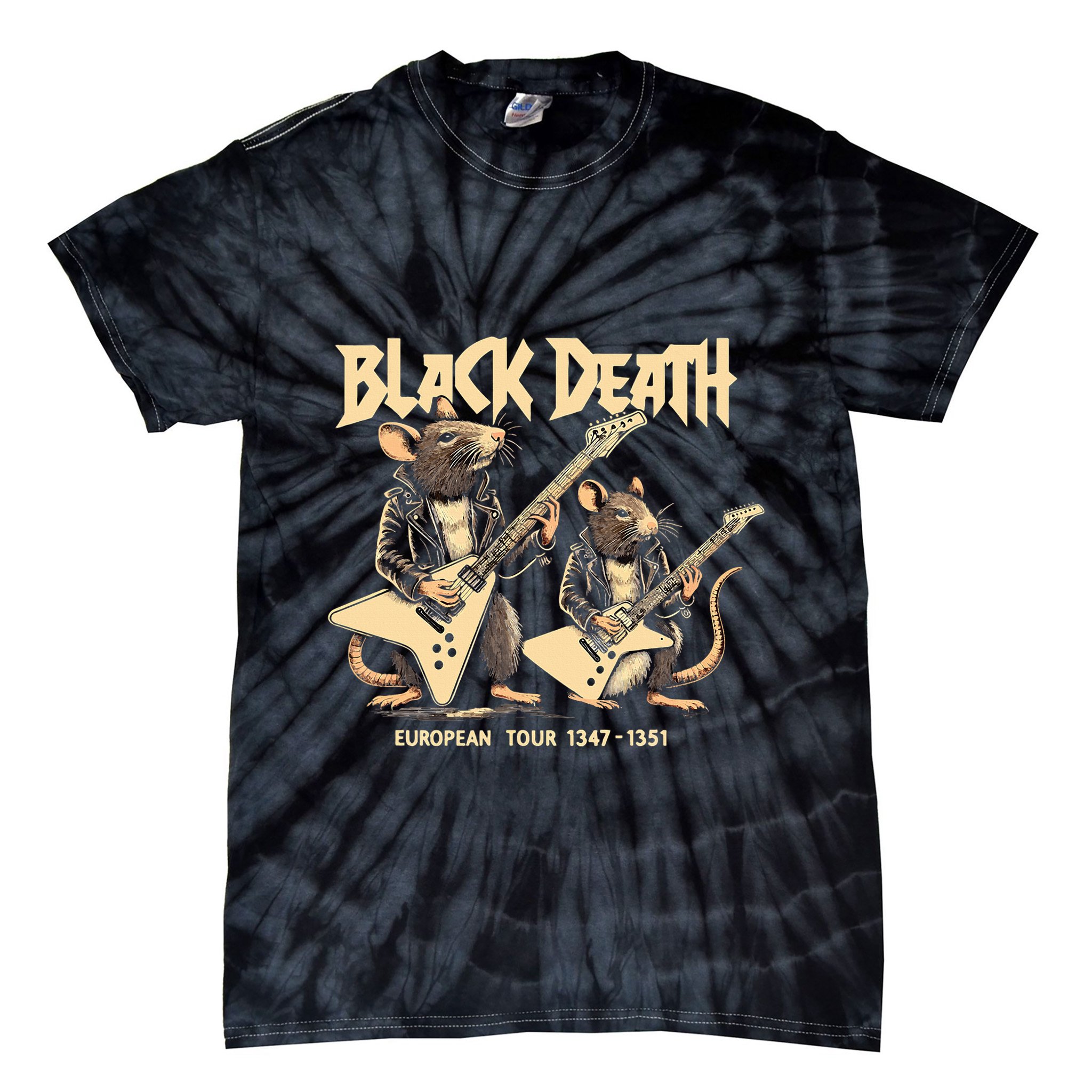 Black Death European Ren Faire Medieval History Goth Tie-Dye T-Shirt