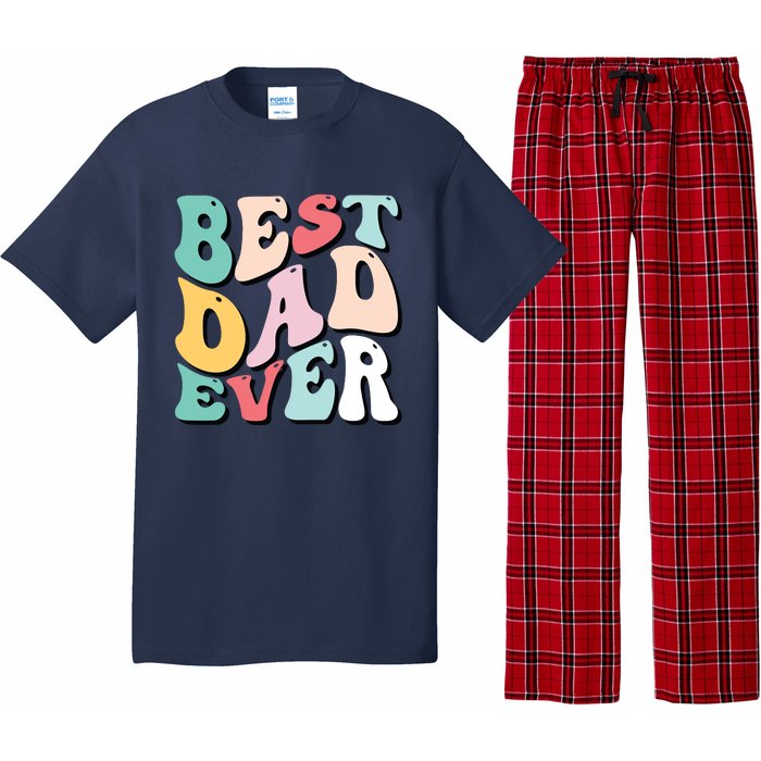 Best Dad Ever Fathers Day Groovy Men Daddy Gifts Pajama Set