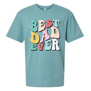 Best Dad Ever Fathers Day Groovy Men Daddy Gifts Sueded Cloud Jersey T-Shirt