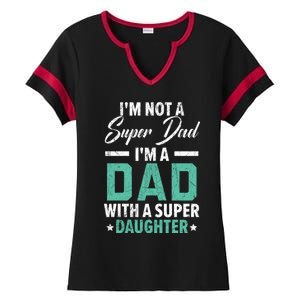 Best Dad Ever Papa Daddy Fatherhood Fathers Day Gift Ladies Halftime Notch Neck Tee